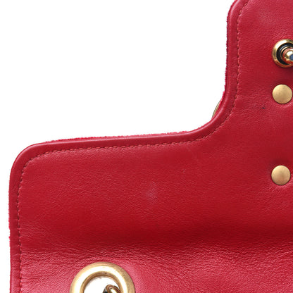 Gucci Velvet Matelasse Mini GG Marmont Shoulder Bag Hibiscus Red 12 of 24