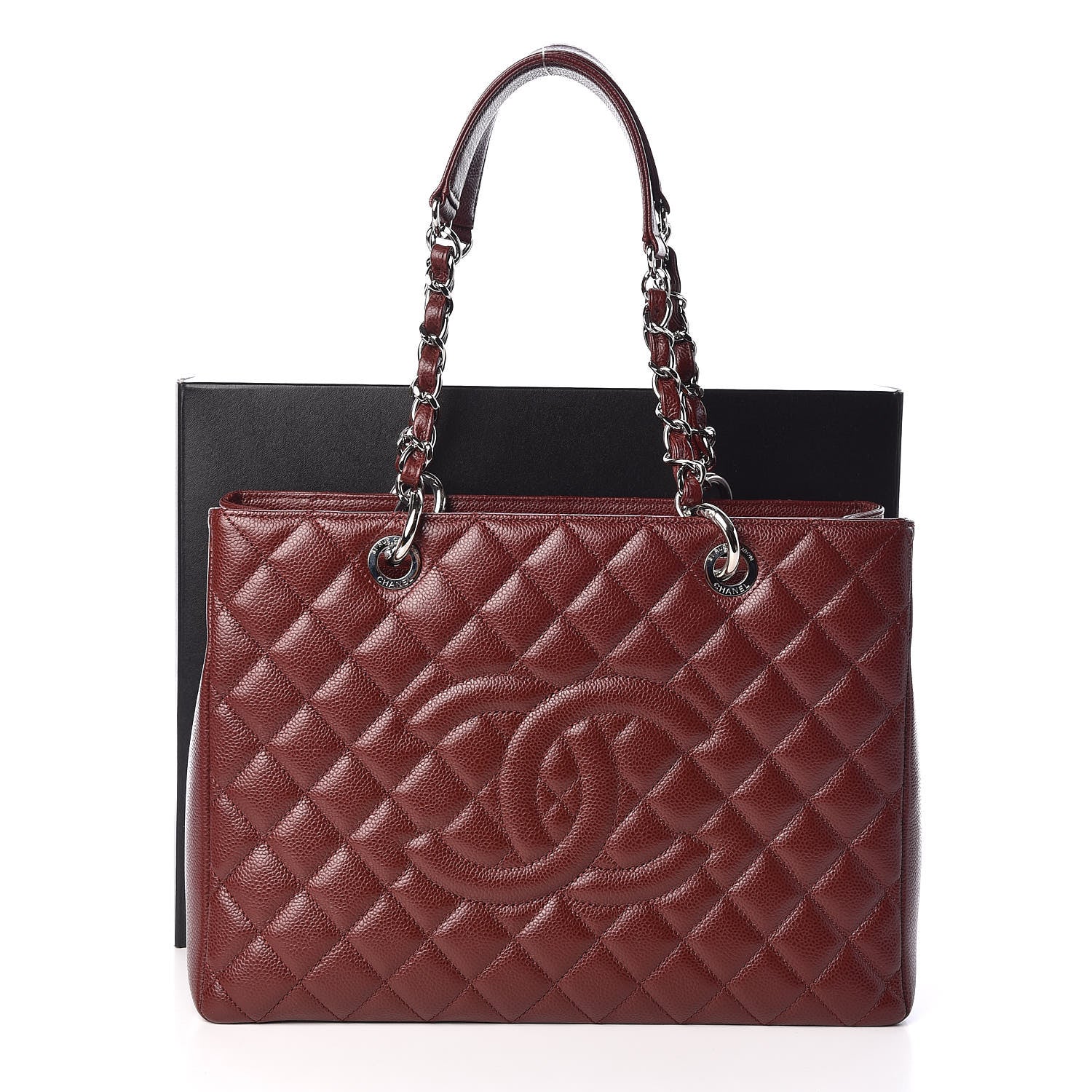 Chanel Caviar Quilted Grand Shopping Tote GST Dark Burgundy 11 of 11