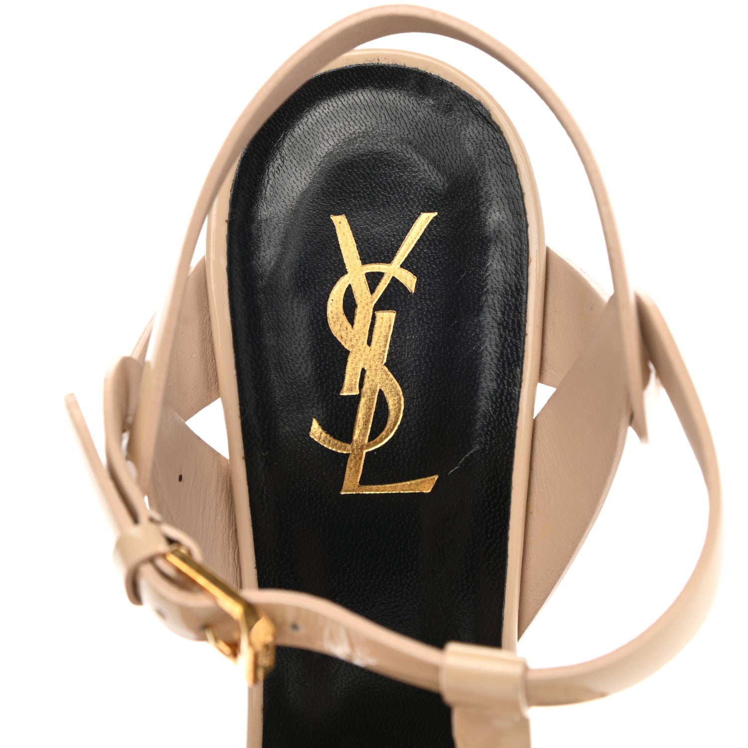 Saint Laurent Patent Tribute 105 Platform Sandals 39 Nude Powder 9 of 12