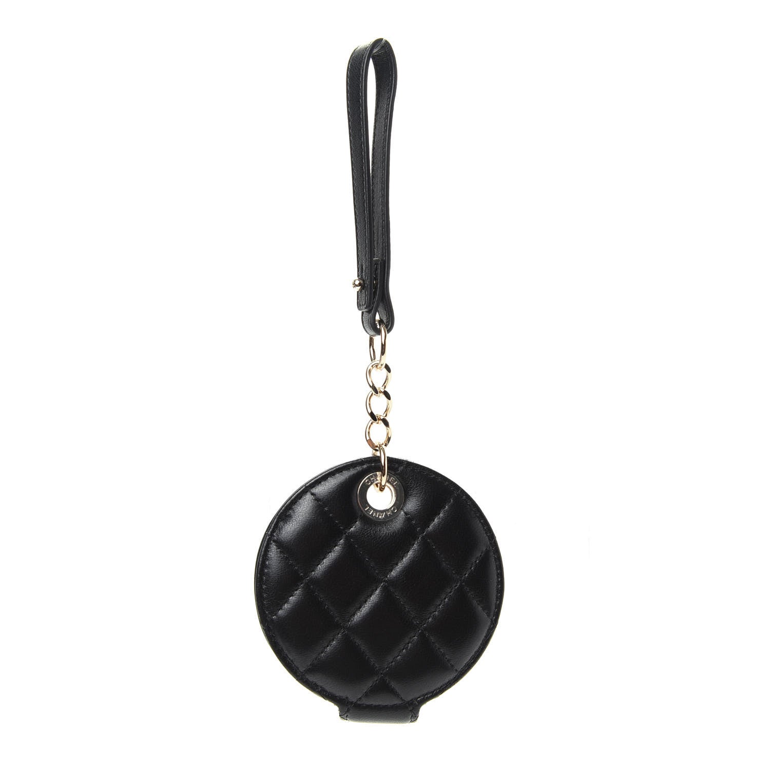 Chanel Lambskin Quilted Round Luggage Tag Black 3 of 5