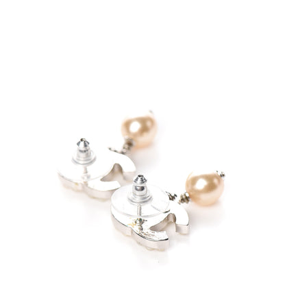 Chanel Pearl CC Drop Earrings Silver 3 of 4