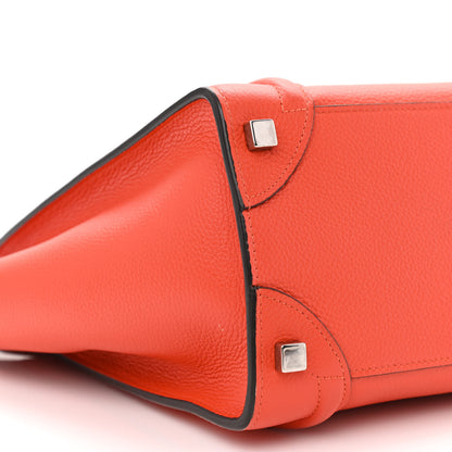 Celine Drummed Calfskin Micro Luggage Vermillion 9 of 11