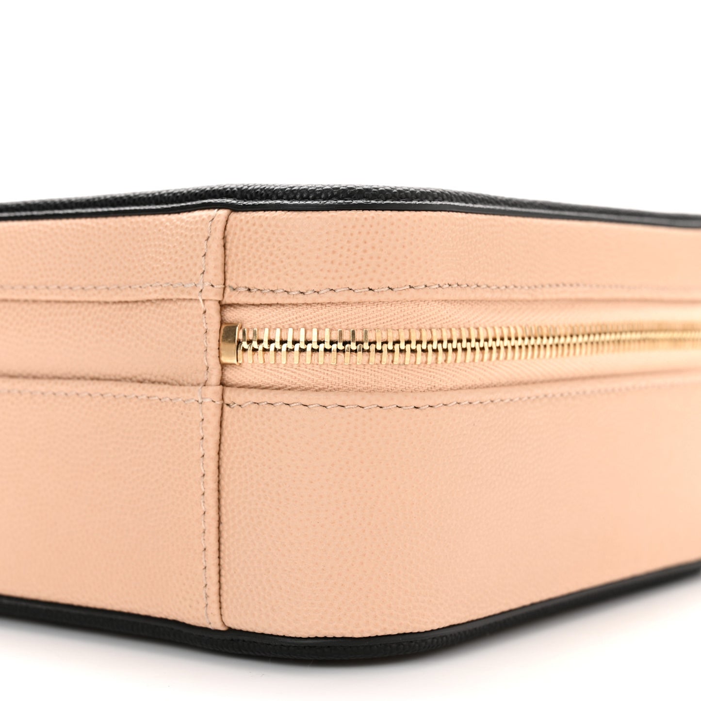 Caviar Quilted Medium CC Filigree Vanity Case Beige Black