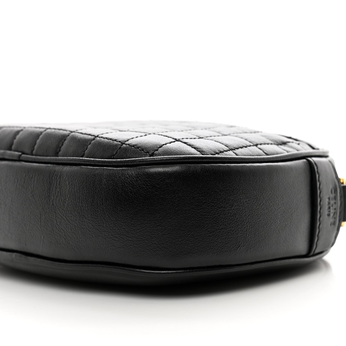 Calfskin Quilted Small C Charm Bag Black