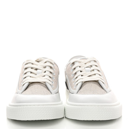 Hermes Canvas Calfskin Get Sneakers 38 Prunoir Blanc 2 of 8