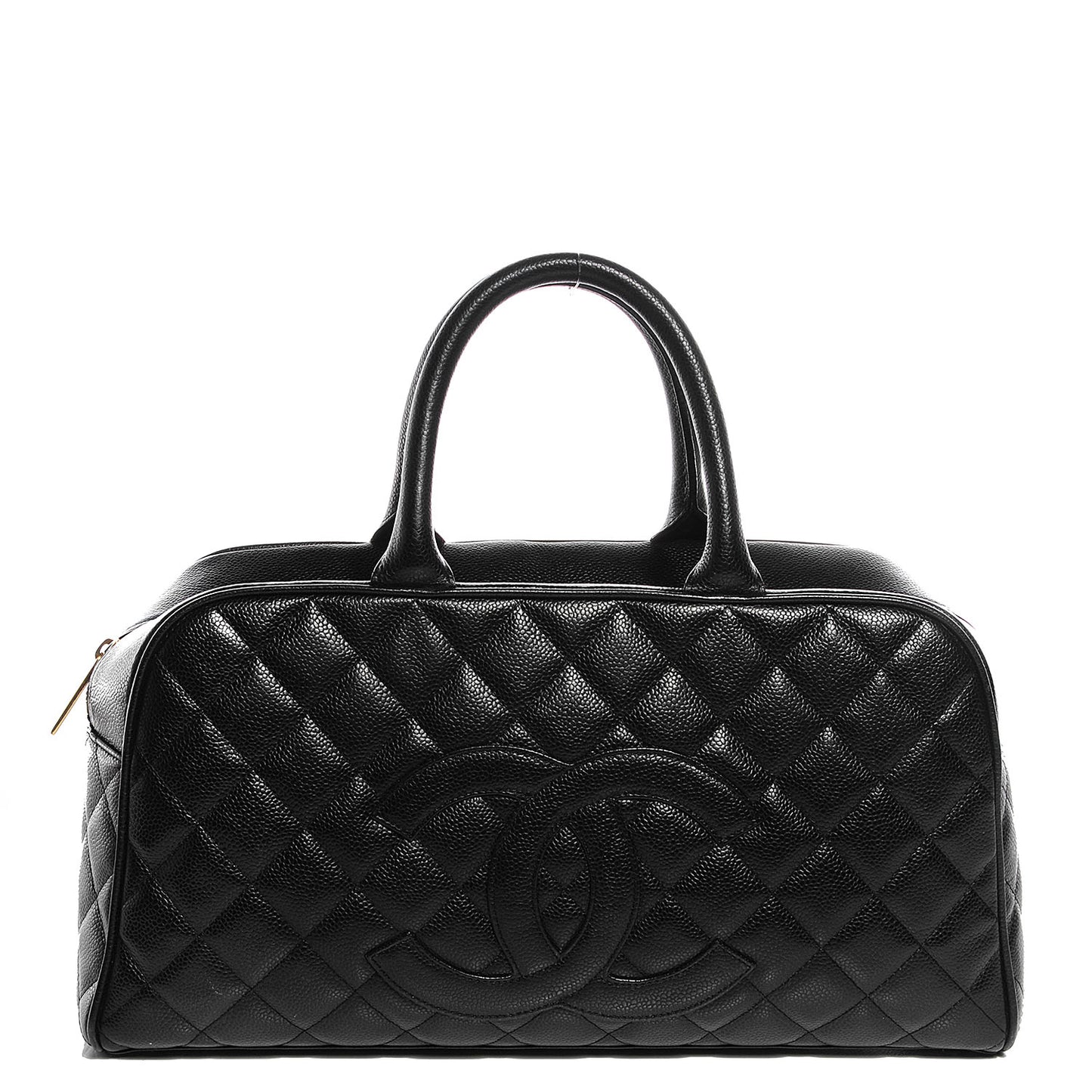 Caviar Quilted Bowler Black