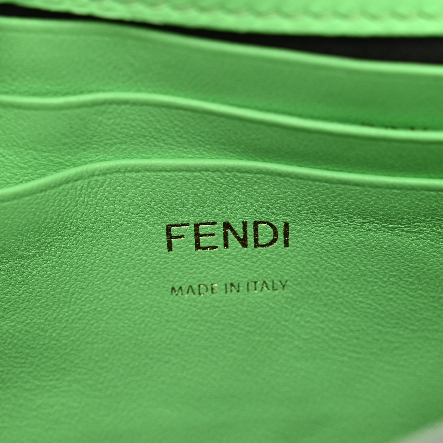 Fendi Nappa FF 1974 Embossed Mini Baguette Edamame 7 of 14