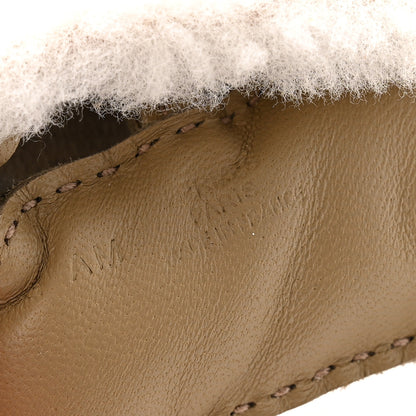 Hermes Milo Lambskin Merinos Wool Grigri Rodeo Robeo Plush Bag Charm PM Beige Marfa Terre Craie Ecru 3 of 4