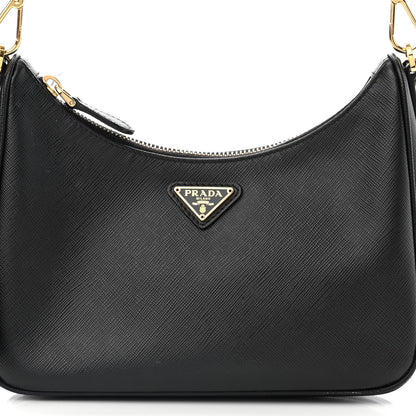 Prada Saffiano Lux Re-Edition 2005 Shoulder Bag Black 9 of 13