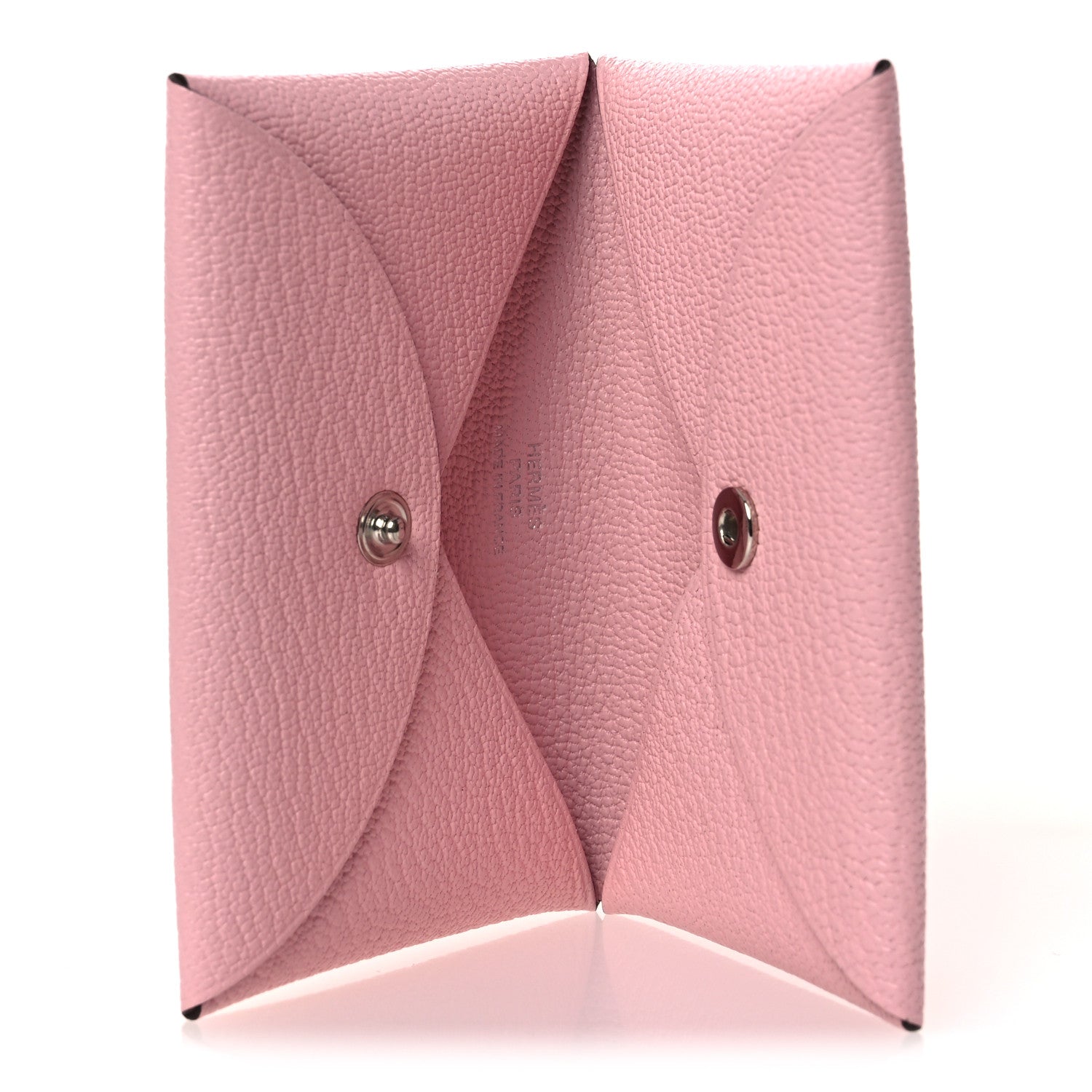 Hermes Chevre Mysore Verso Calvi Card Case Rose Sakura 5 of 8