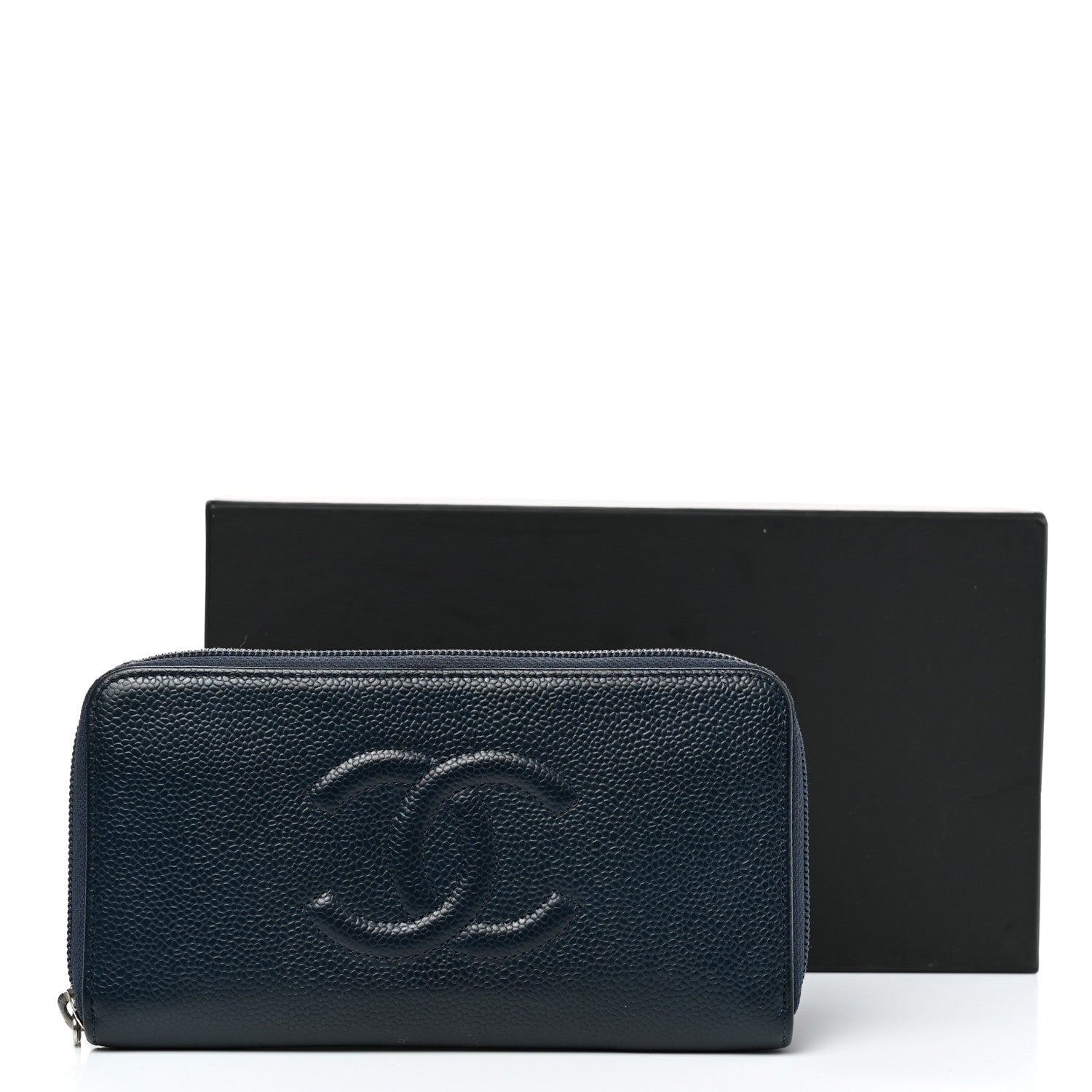 Chanel Caviar Large CC Timeless Zip Around Wallet Blue 11 of 11