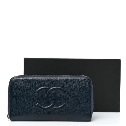Chanel Caviar Large CC Timeless Zip Around Wallet Blue 11 of 11