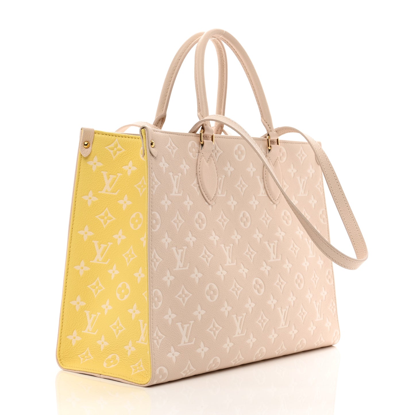 LOUIS VUITTON Empreinte Monogram Spring In The City Onthego MM Beige Pink Yellow