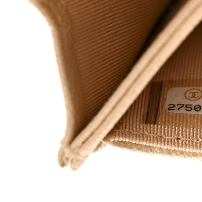 Chanel Iridescent Caviar Quilted Flap Card Holder Beige 14 of 20