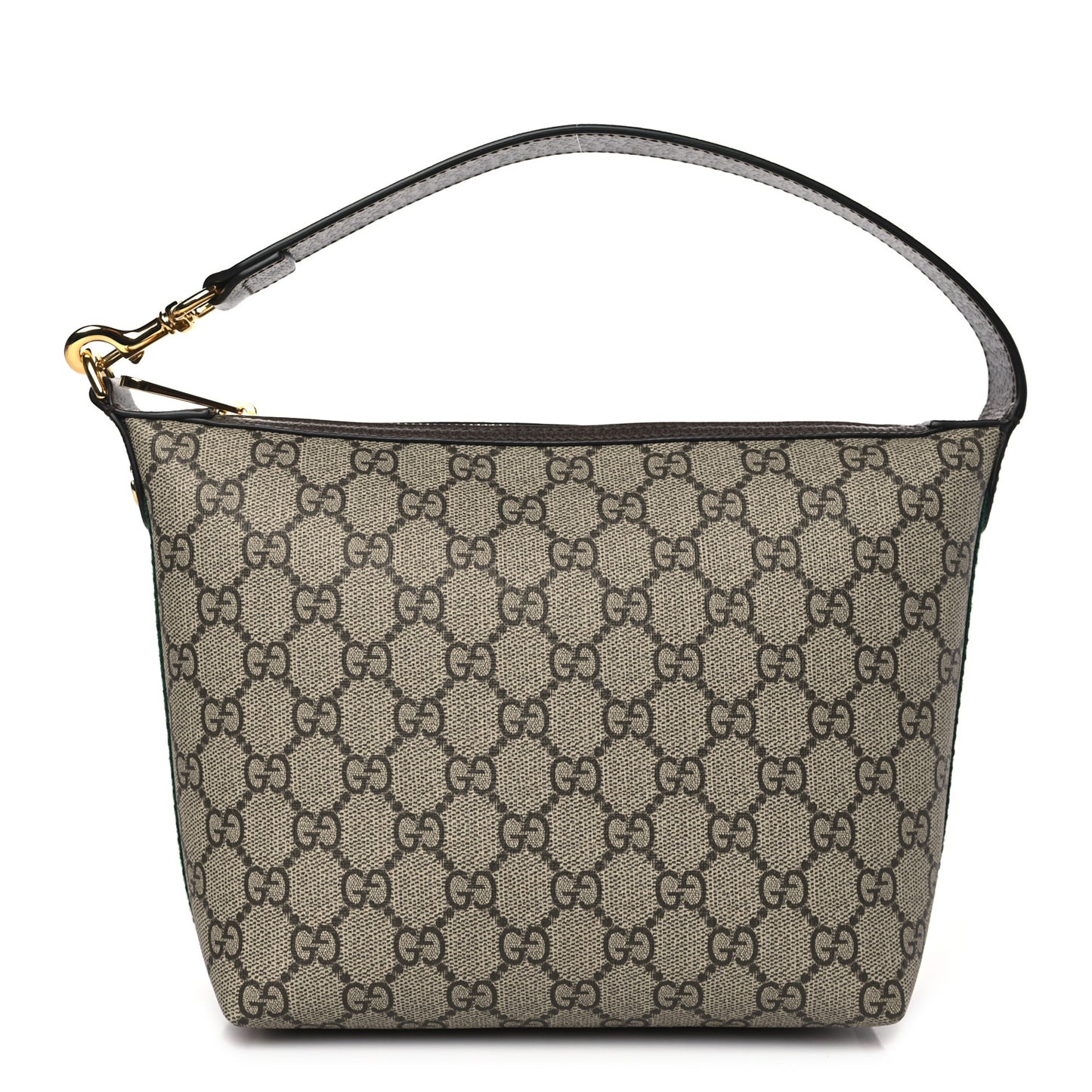 GG Supreme Monogram Textured Calfskin Web Super Mini Ophidia Shoulder Bag Beige Ebony New Acero