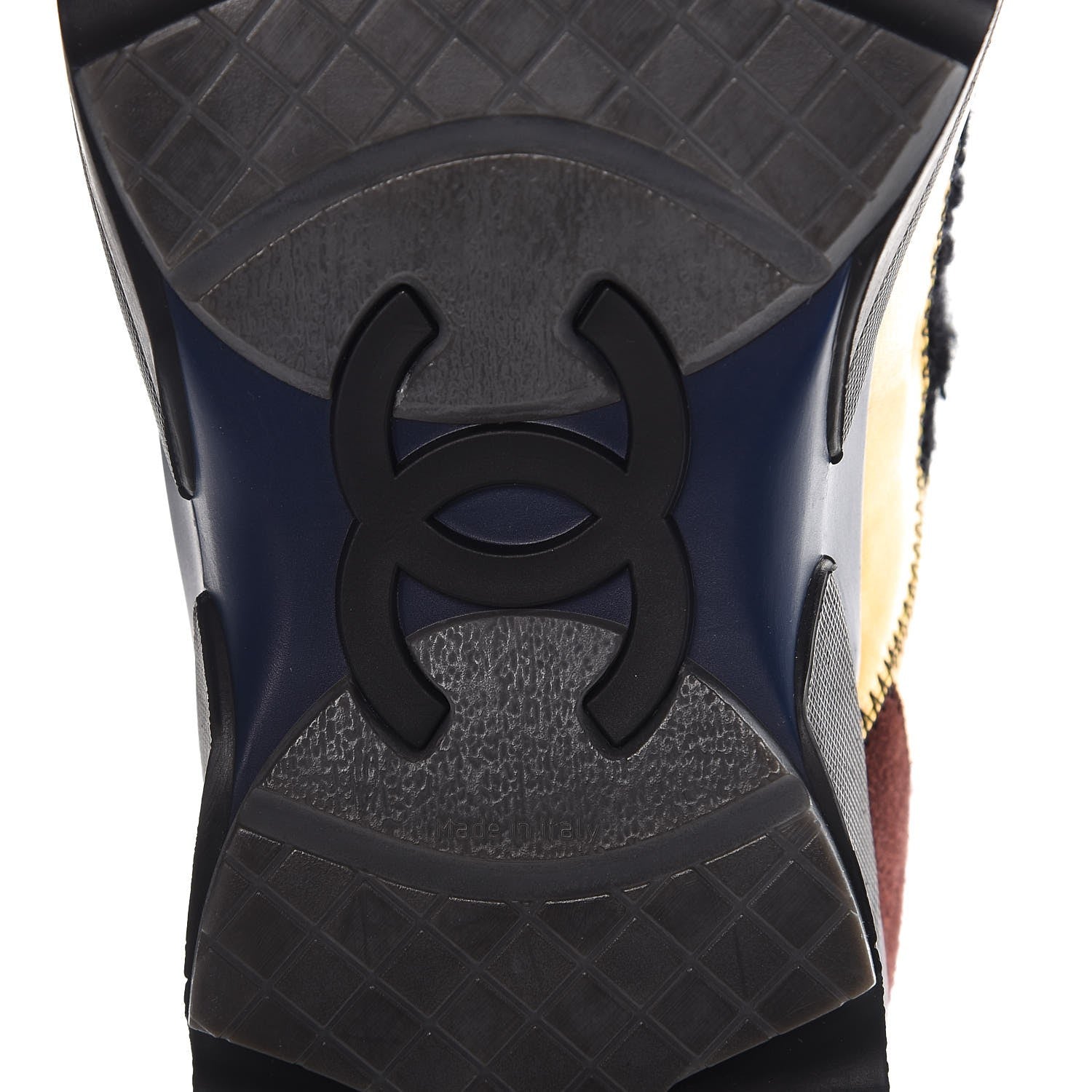 Chanel Tweed Patent Runway Sneakers Gold 6 of 9