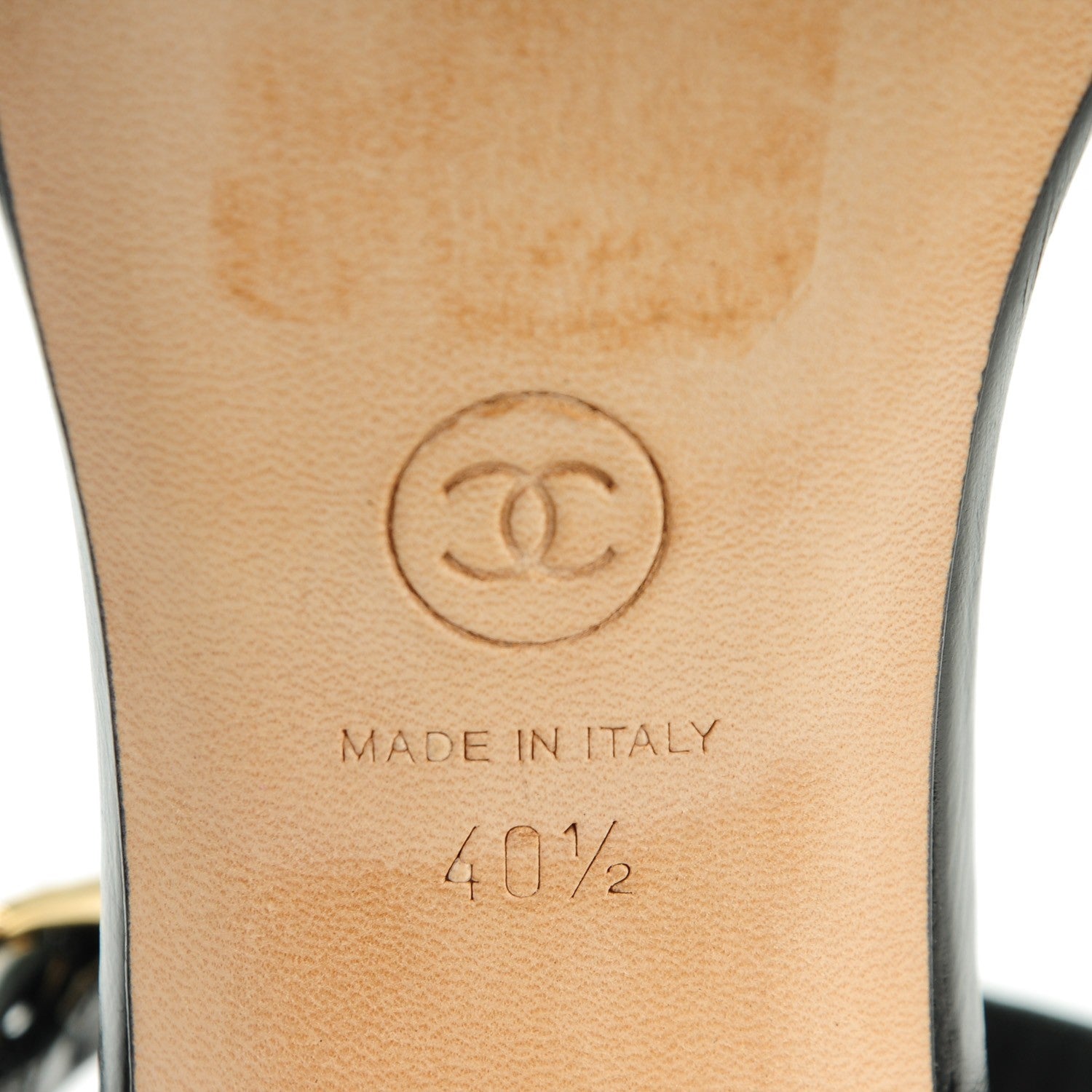 Chanel Crumpled Patent Calfskin CC Sandals 40.5 Black 6 of 8