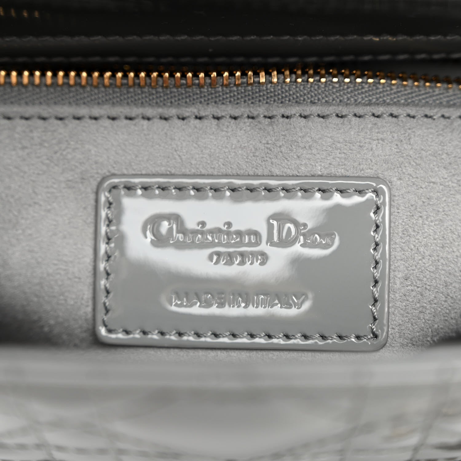 Christian Dior Patent Cannage Small Lady Dior Grey Stone 6 of 9