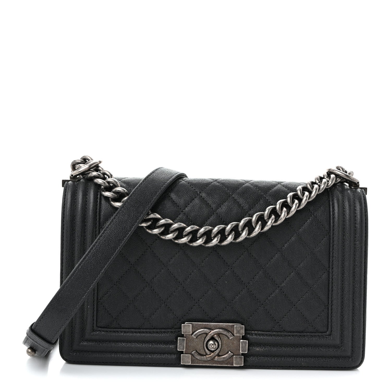 Chanel Caviar Quilted Medium Boy Flap Dark Grey 1 of 11