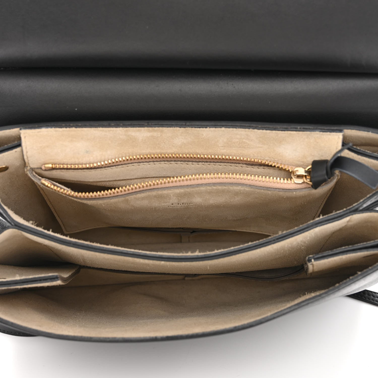 Chloe Suede Calfskin Medium Faye Shoulder Bag Black 5 of 10