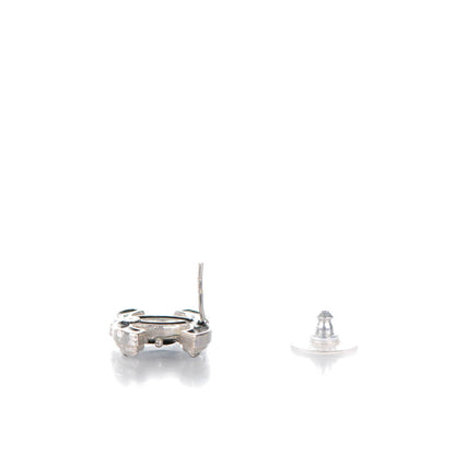 Chanel Enamel CC Earrings Black Silver 5 of 5