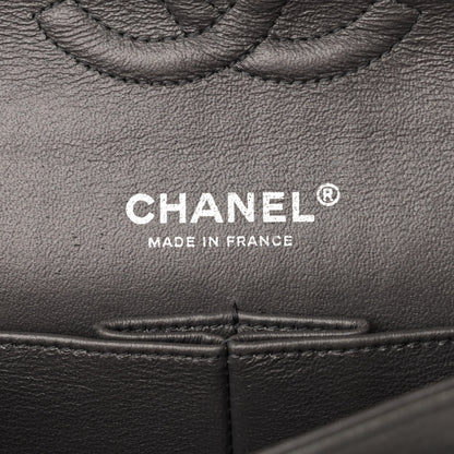 Chanel Metallic Lambskin Quilted Medium Double Flap Pewter 6 of 17