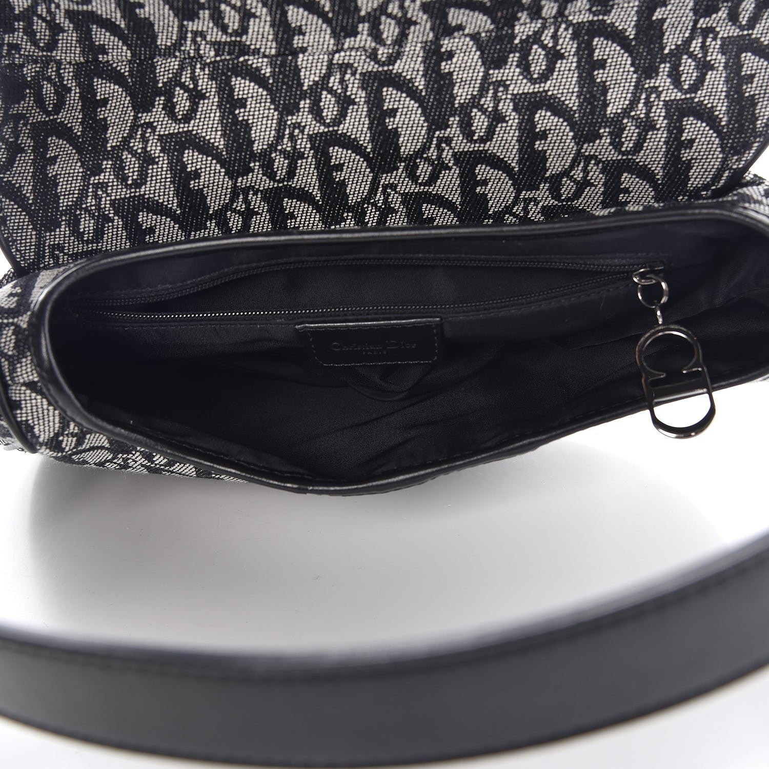 Christian Dior Monogram Saddle Bag Black 5 of 7