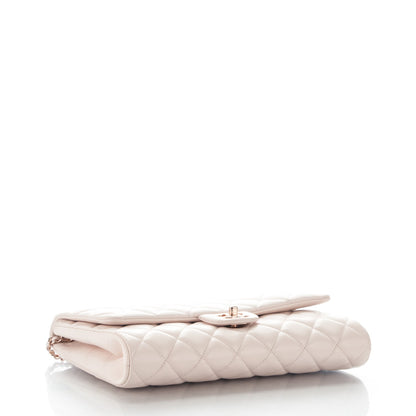 Chanel Lambskin Quilted Clutch With Chain Flap Light Pink 4 of 8