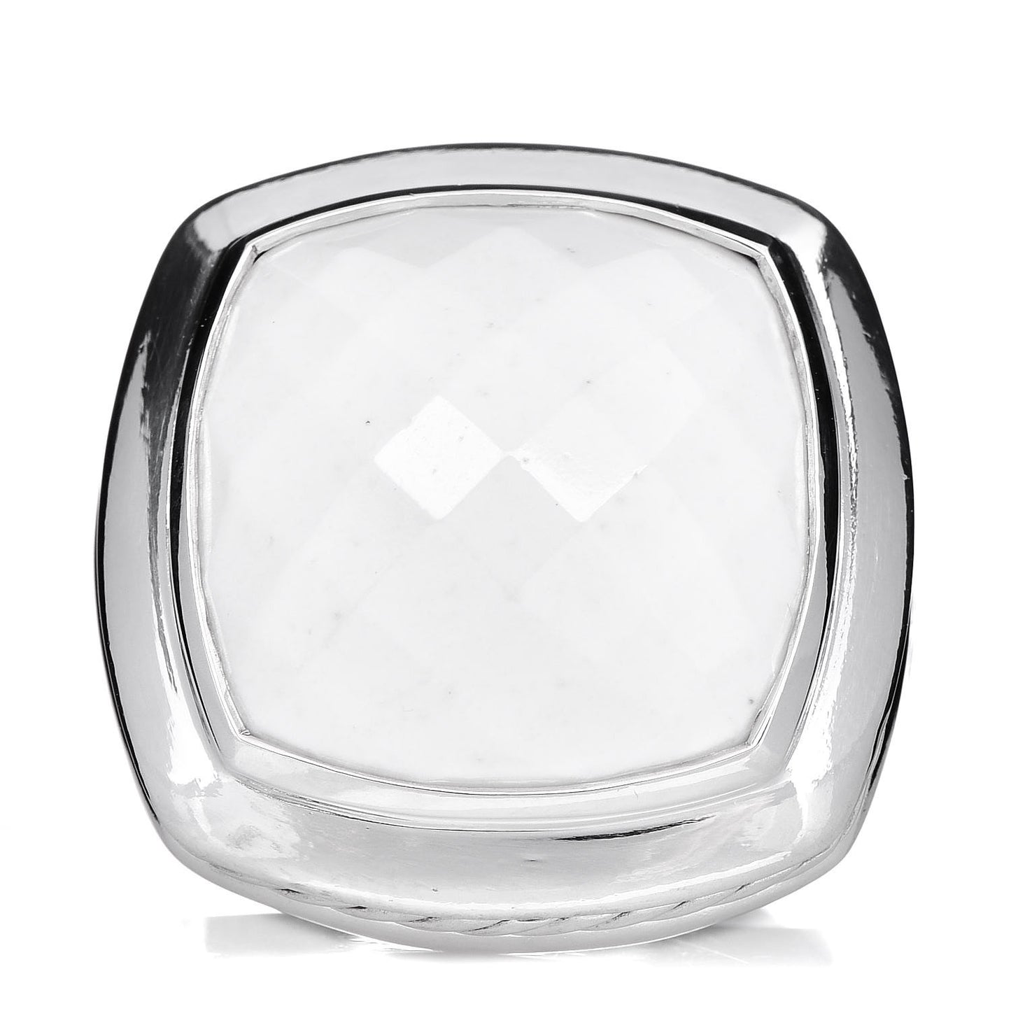Sterling Silver White Agate 16mm Albion Statement Ring 54 7