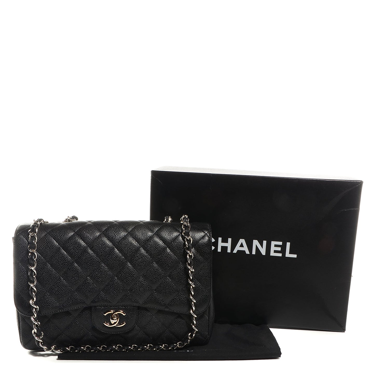 Caviar Jumbo Single Flap Black