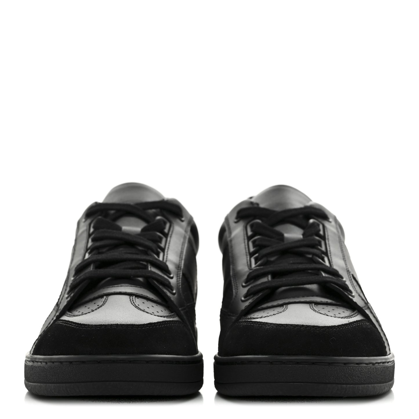 Calfskin Suede Logo Sneakers 37 Black