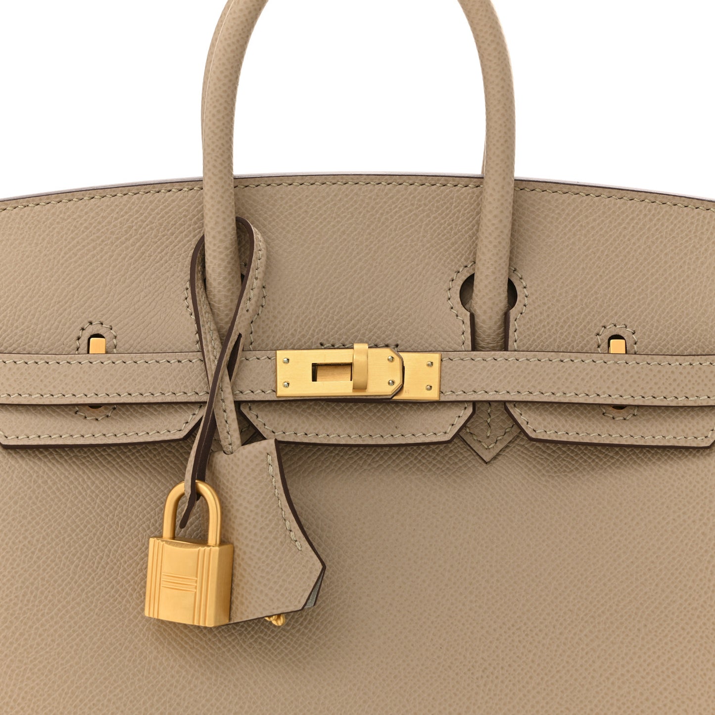 Epsom Horseshoe Birkin Sellier 25 Trench Bleu Pale
