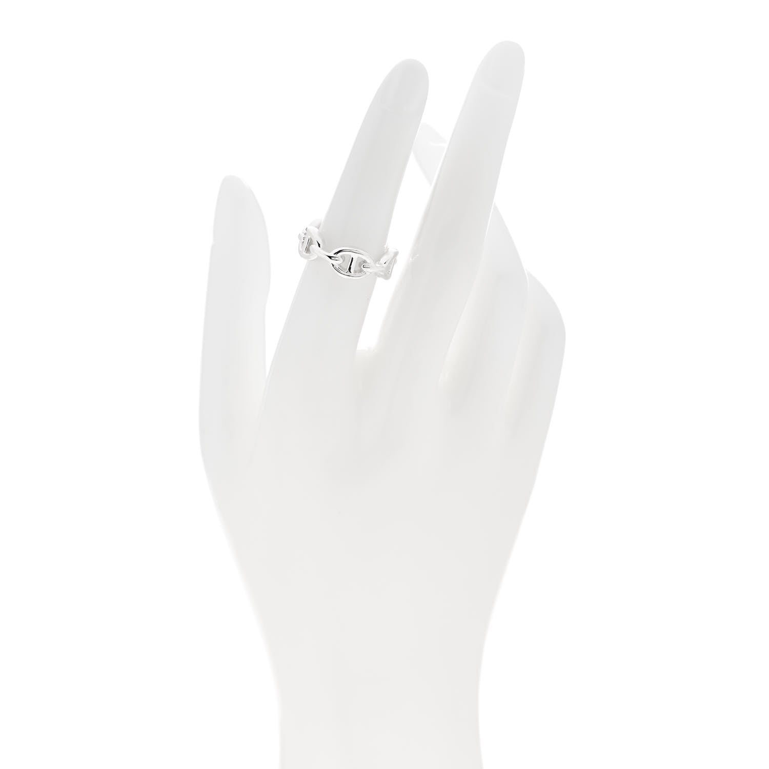 Hermes Sterling Silver PM Chaine d'Ancre Enchainee Band Ring 51 5.75 2 of 7