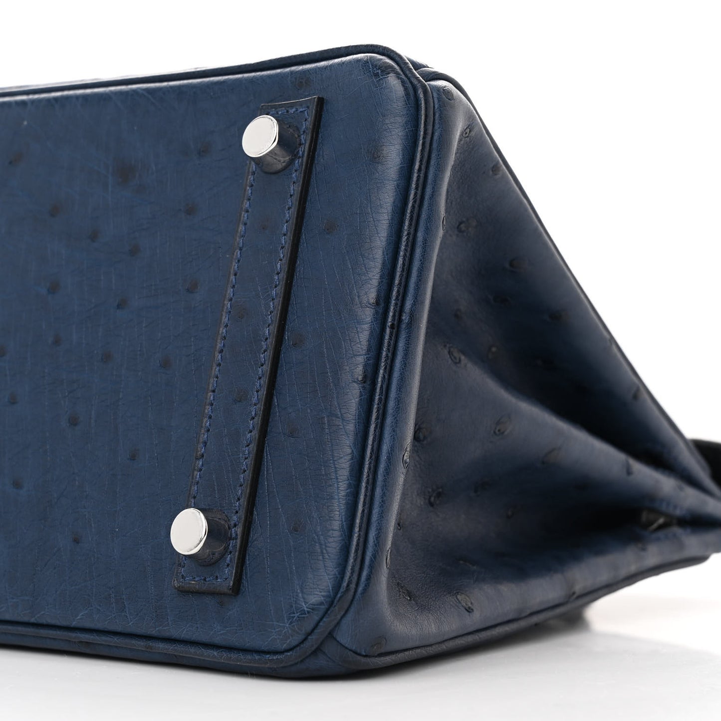 Ostrich Bi-Color Birkin 25 Bleu Iris Black