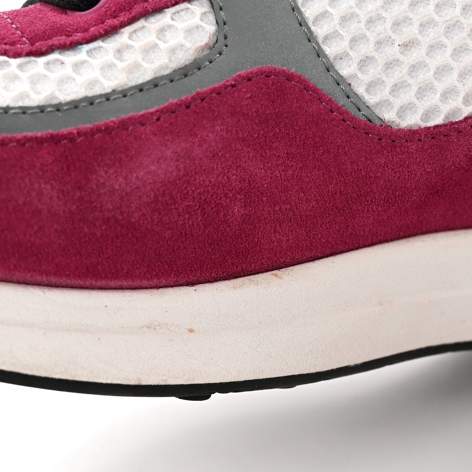Chanel Mesh Suede Calfskin Womens CC Sneakers 40 White Dark Pink Grey 36.5 White Dark Pink Grey 14 of 14