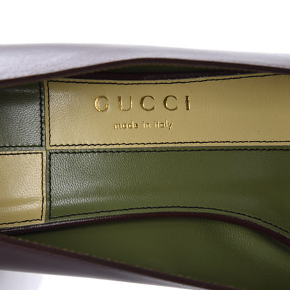 Gucci Malaga Kid Half Moon GG Square Toe Pumps 39.5 Bordeaux 7 of 10