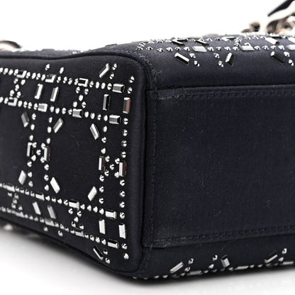 Christian Dior Satin Crystal Cannage Mini Lady Dior Navy 9 of 10