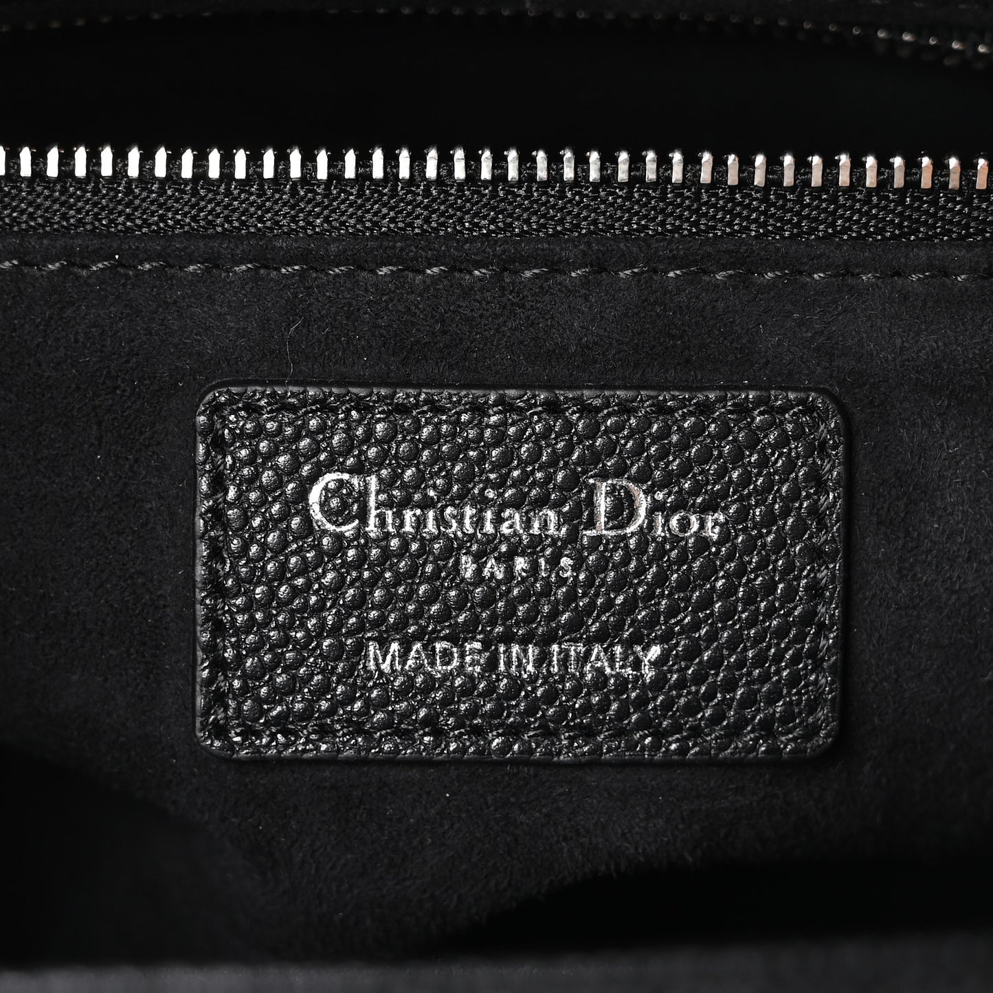 Grained Calfskin Cannage Medium Lady Dior Black