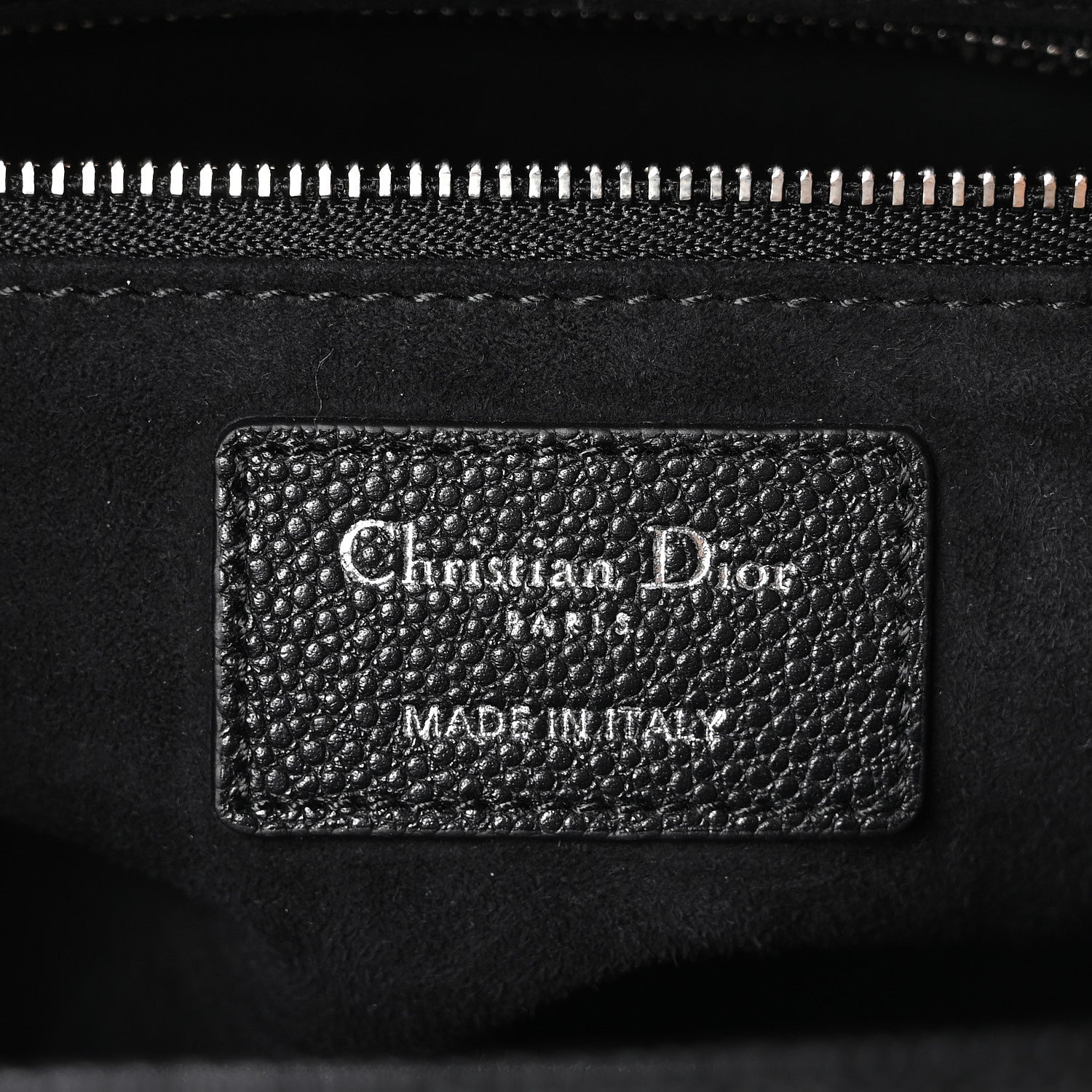 Christian Dior Grained Calfskin Cannage Medium Lady Dior Black 6 of 10