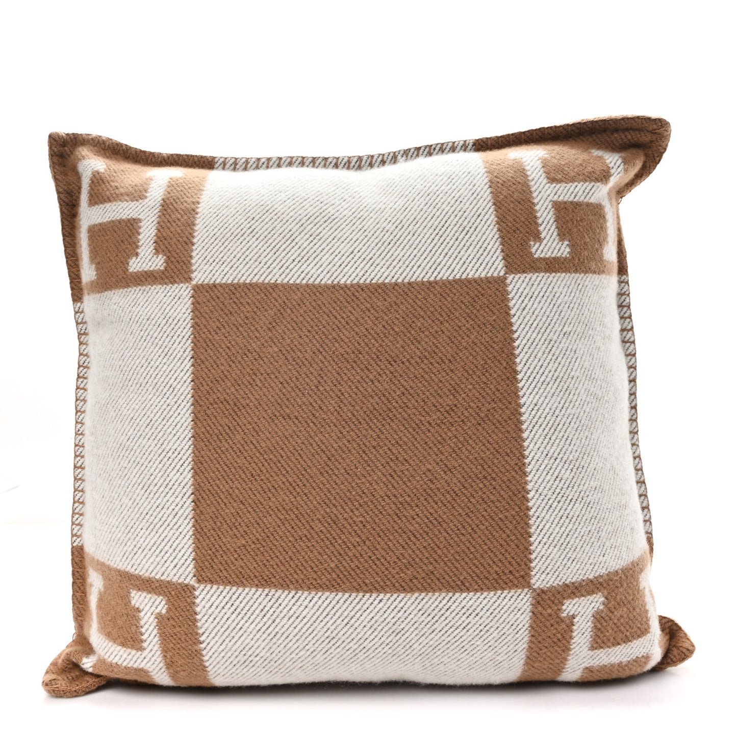 Wool Cashmere Avalon Pillow PM Ecru Camel