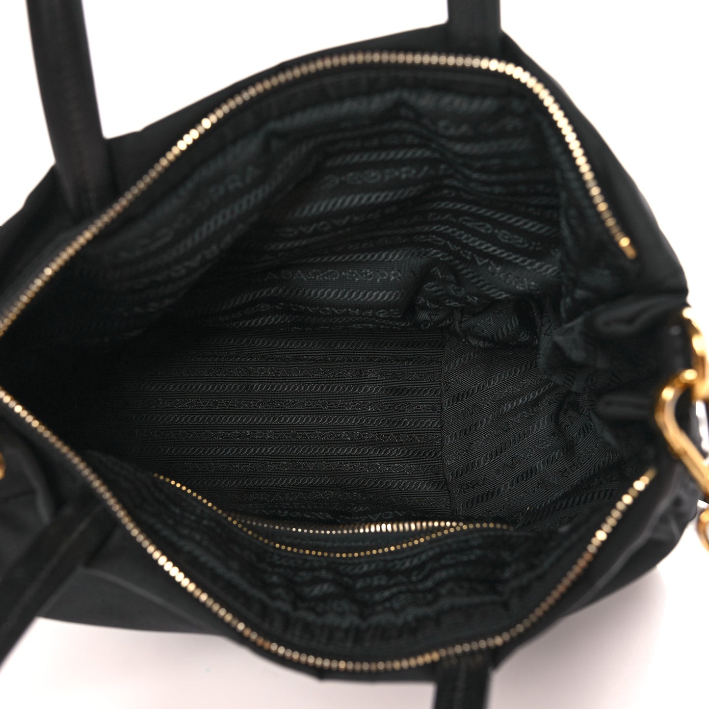 Tessuto Nylon Saffiano Shopping Tote Black