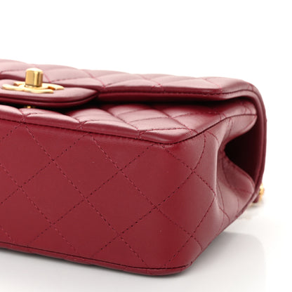 Chanel Lambskin Quilted Mini Top Handle Rectangular Flap Burgundy 10 of 11