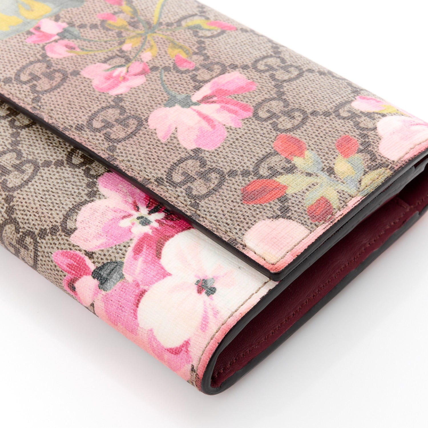 Gucci GG Supreme Monogram Blooms Continental Wallet Beige Multicolor Dry Rose 10 of 11