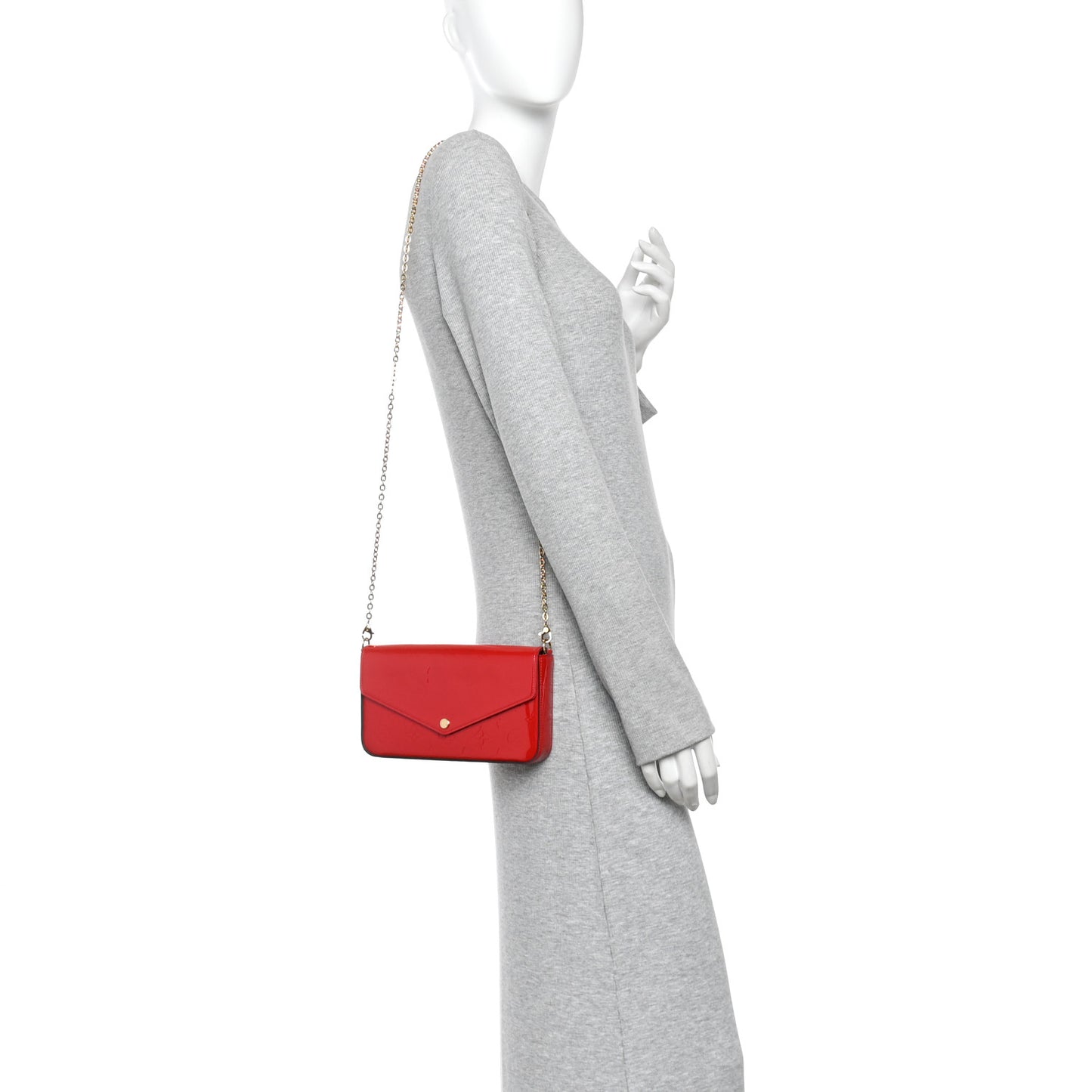 Vernis Felicie Pochette Chain Wallet Cherry