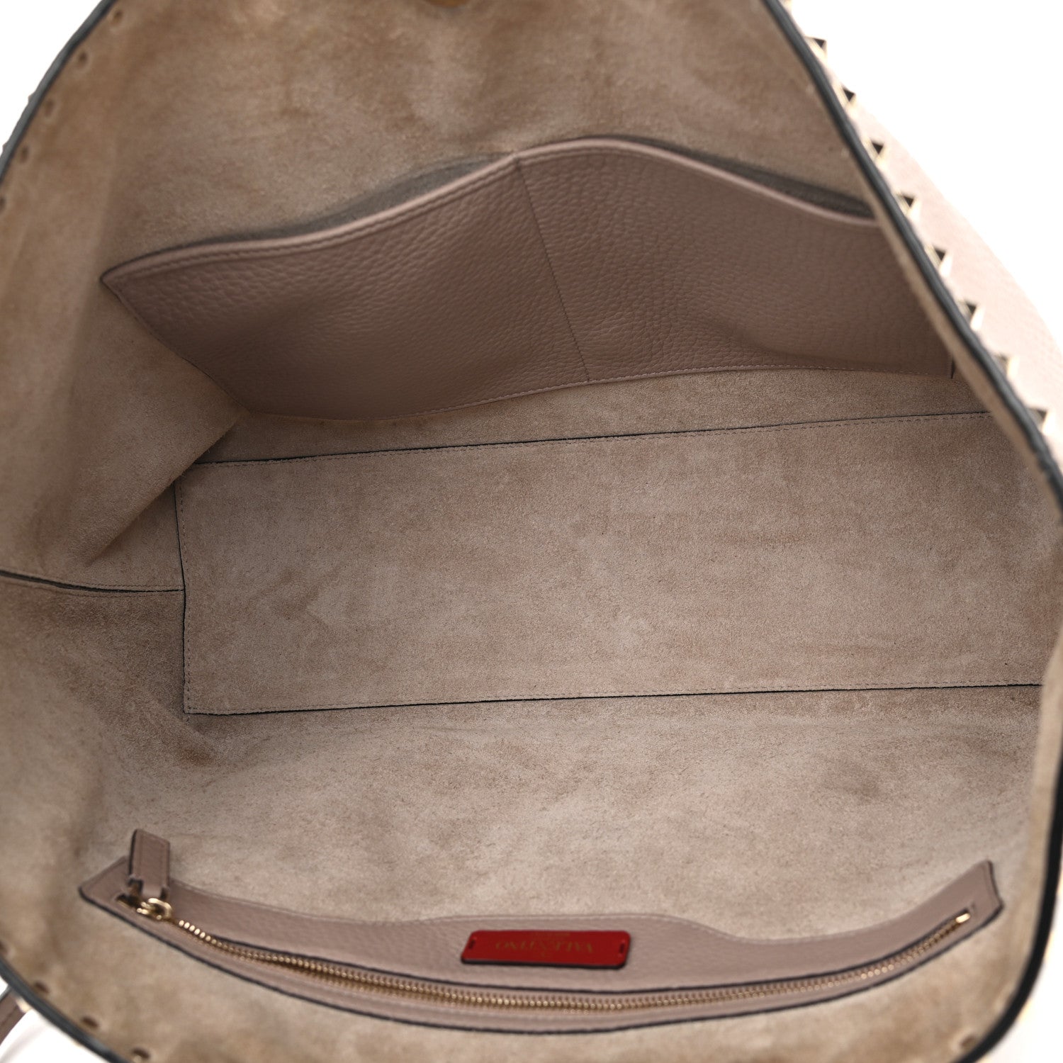 Valentino Garavani Grained Calfskin Rockstud Shoulder Tote Poudre 5 of 12