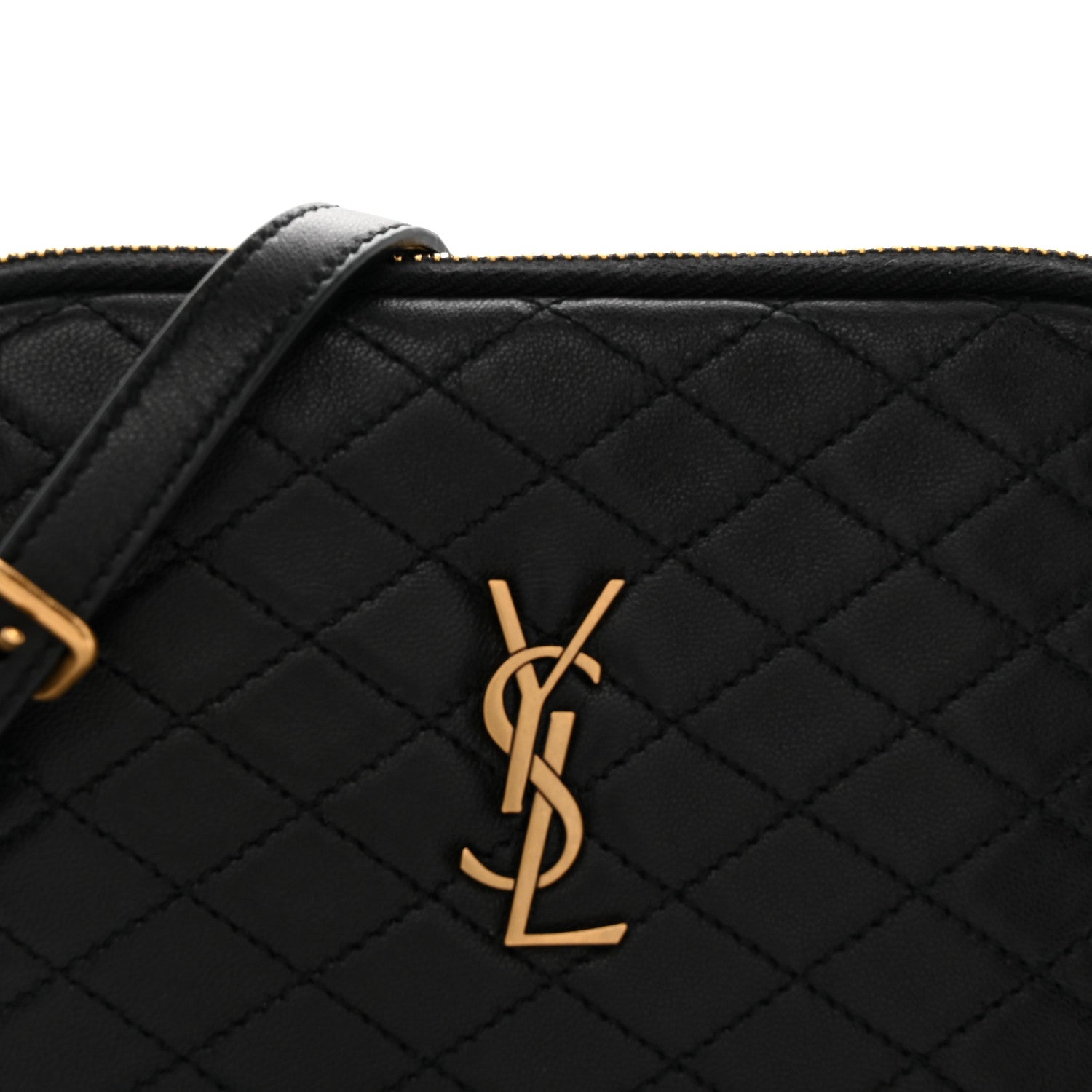 Saint Laurent Lambskin Quilted Gaby Zipped Pouch Black 8 of 10