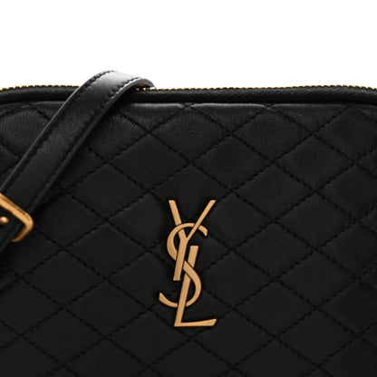 Saint Laurent Lambskin Quilted Gaby Zipped Pouch Black 8 of 10