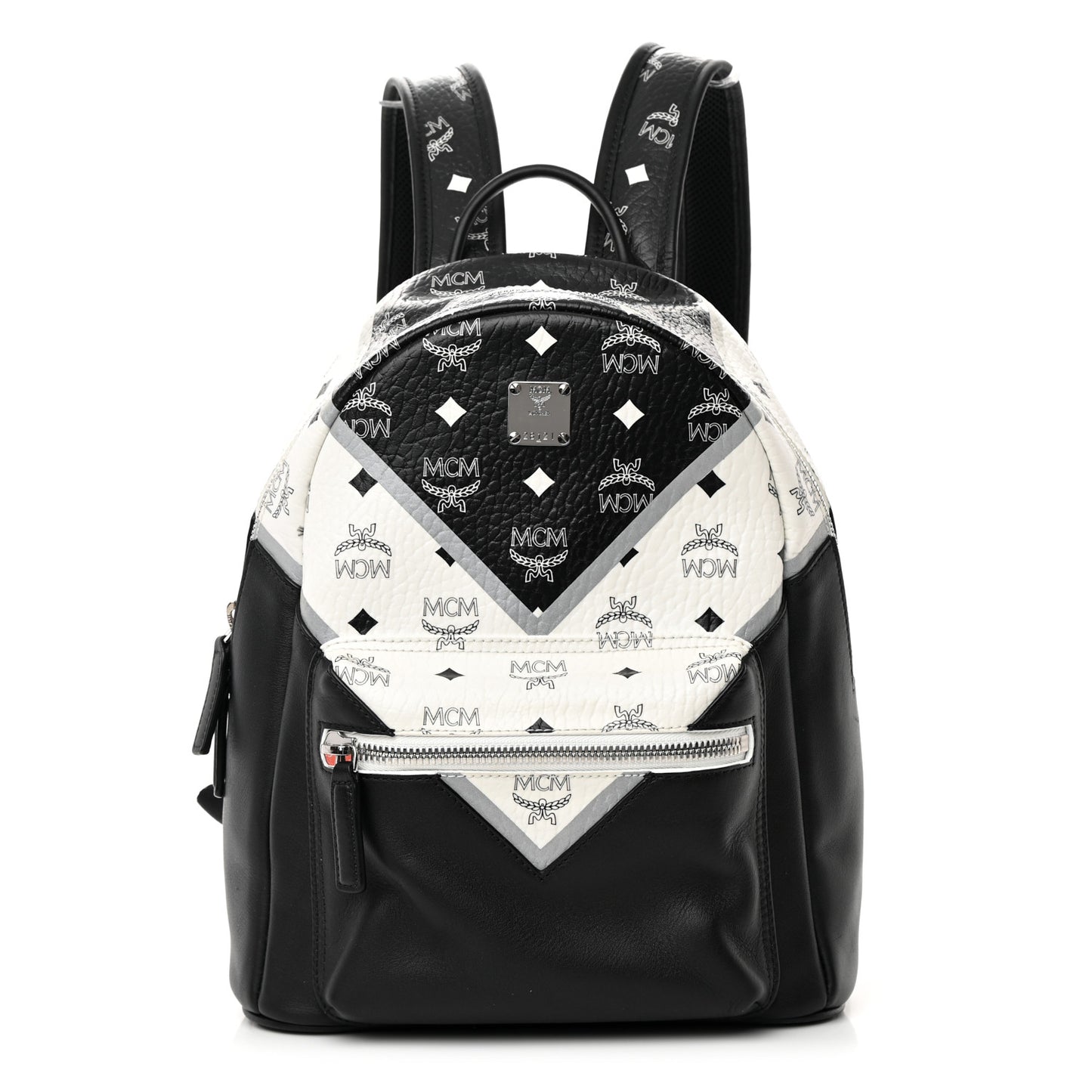 Visetos Chevron Colorblock Small Stark Backpack Black White