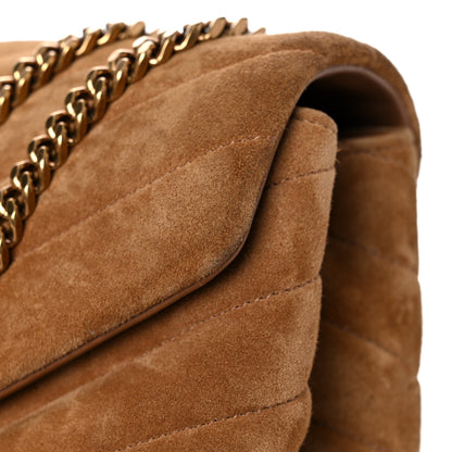 Saint Laurent Suede Y Quilted Monogram Medium Loulou Chain Satchel Cinnamon 23 of 27