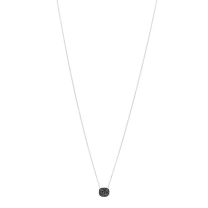 David Yurman 18K White Gold Black Diamond Cushion Pendant Necklace 1 of 6